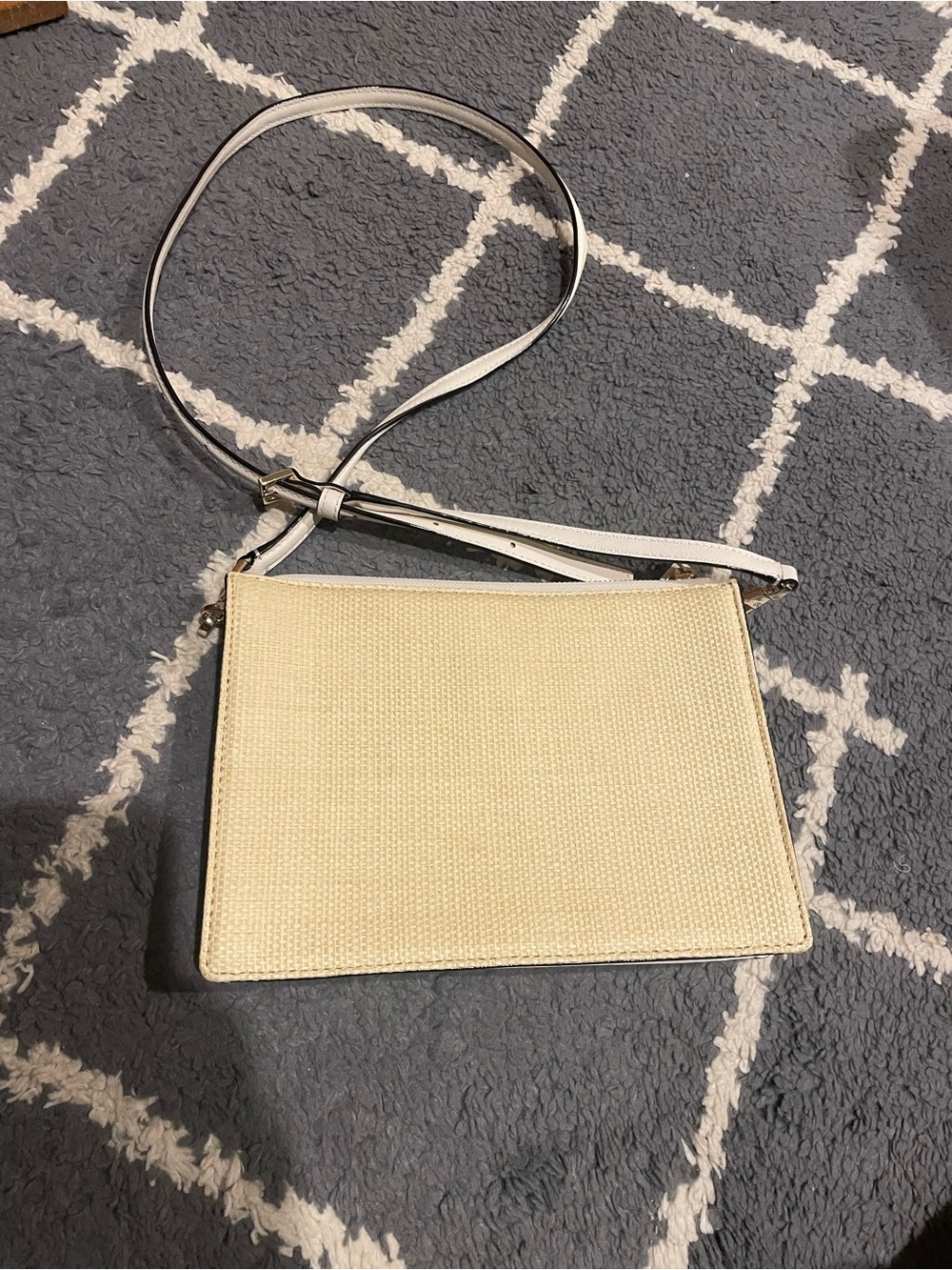 kate spade Cream and Natural Straw Crossbody with Gold-Tone Hardware - Picture 3 of 9